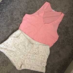 Lace Ivory White Shorts